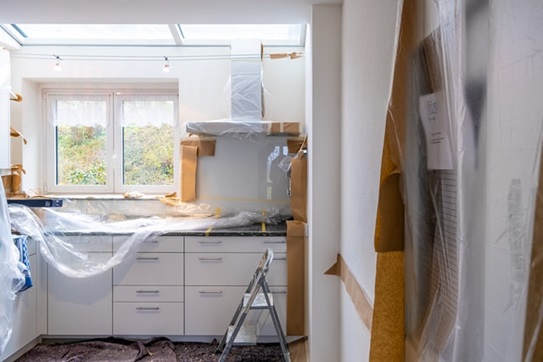 Room being renovated that makes you think about home renovations to complete before moving in